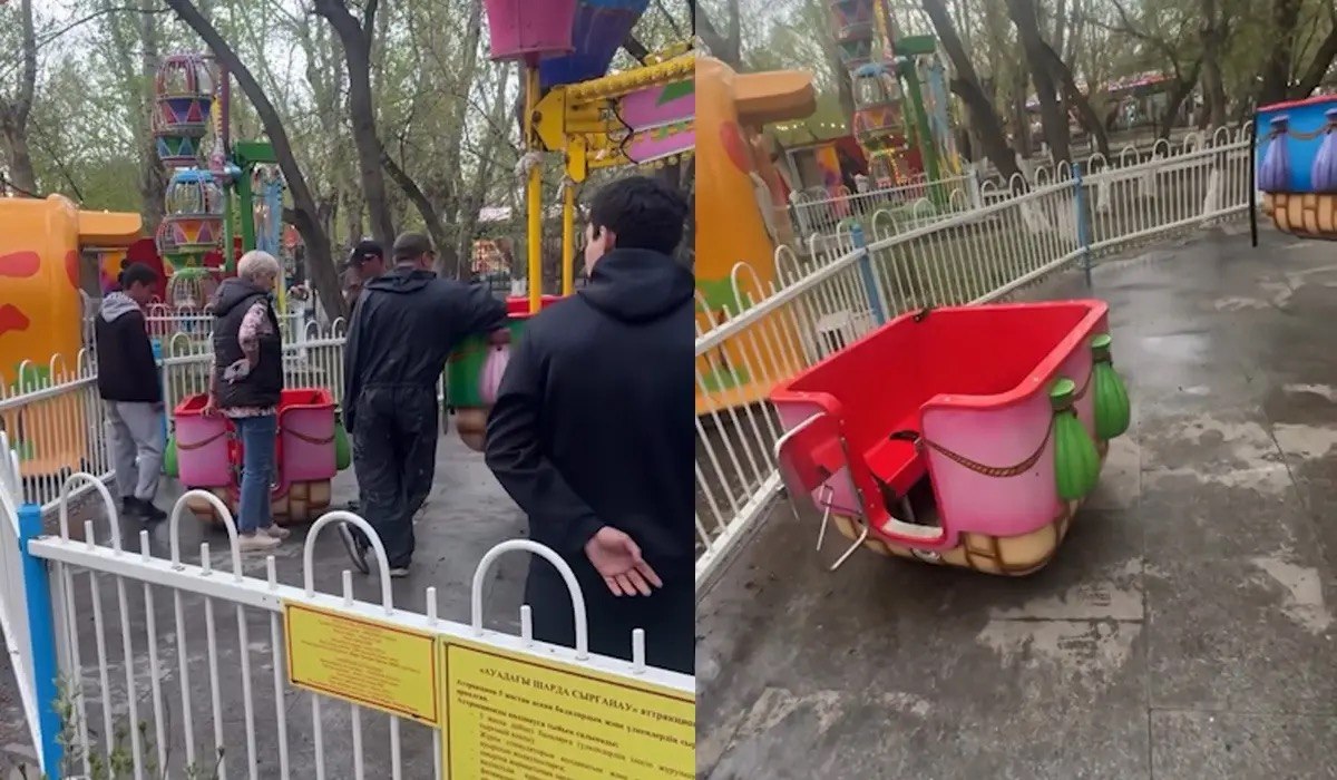 &laquo;Қыздарымды басып қала жаздады&raquo;: Астанадағы саябақта балалар мінген аттракцион үзіліп кеткен