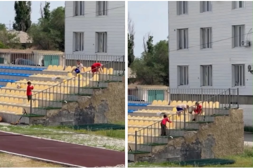 &laquo;Материалдық шығынды өтейді&raquo;: Ұлытаулық балалар стадион орындықтарын сындырған