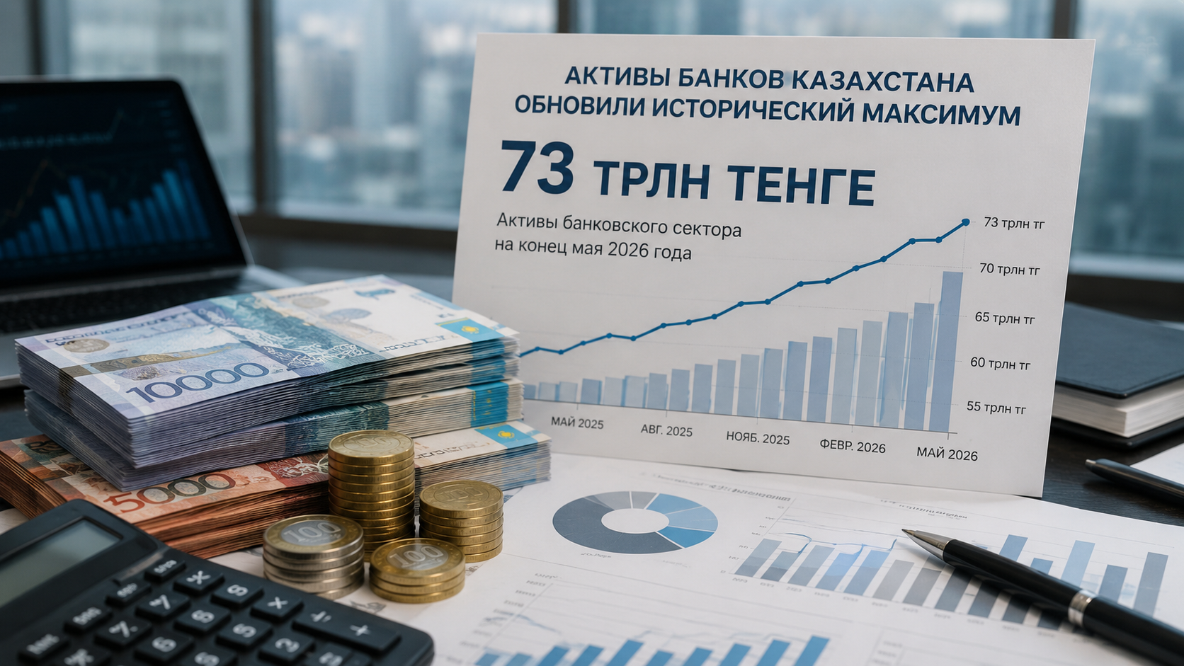73 трлн тенге: активы банков Казахстана достигли нового рекорда