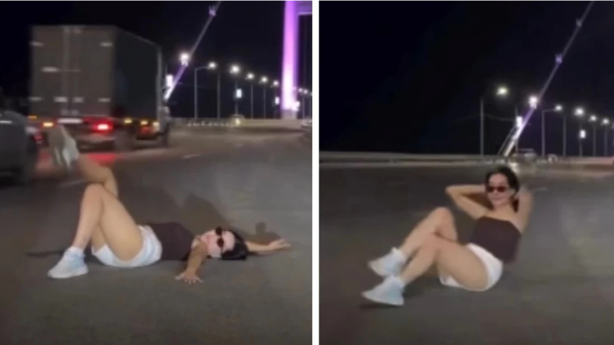 Семейде көпір үстінде жатып фотоға түскен әйел айыппұл арқалады