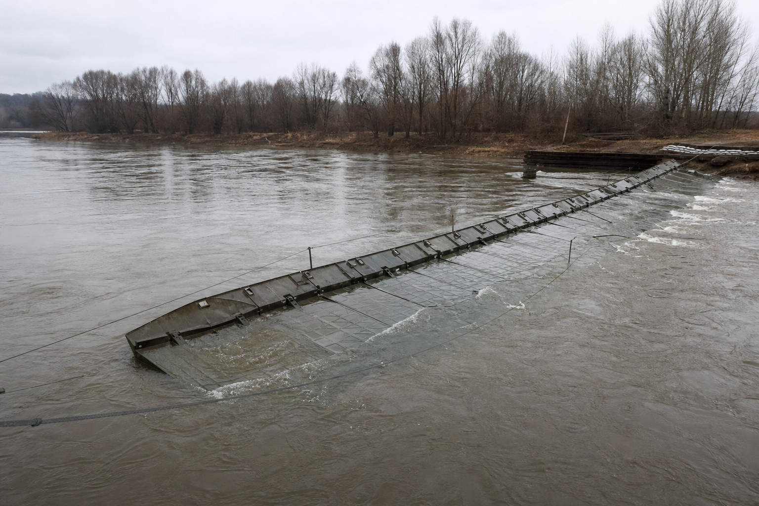 Мост, который ремонтируют годами, снова оказался под водой 