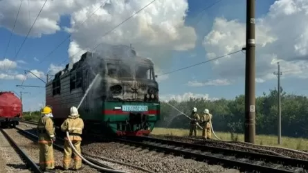 Ақмола облысында жүк локомотиві өртенді