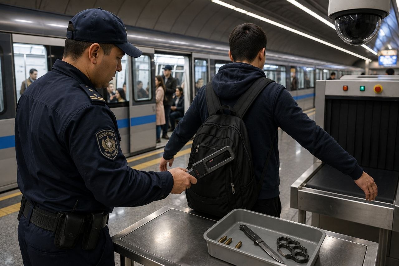 Алматы метросында биыл жолаушылардан ондаған пышақ тәркіленді