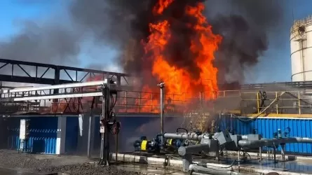 Пламя на территории крупного НПЗ в Казахстане попало на видео 