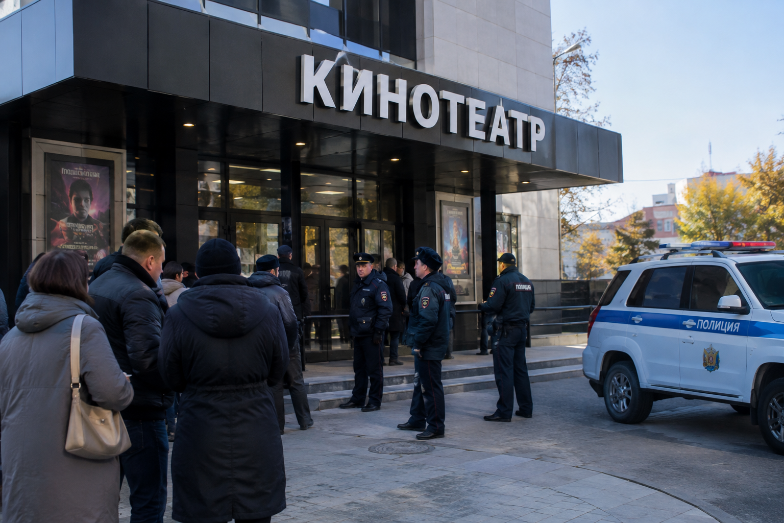 В Петропавловске полиция перекрыла въезд к кинотеатру и пабу