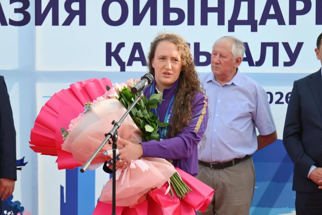 Шымкентте Азия ойындарының екі дүркін чемпионы Софья Берульцеваны қарсы алды