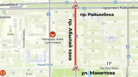 Ночной ремонт перекроет участок проспекта Абылай хана в Алматы 