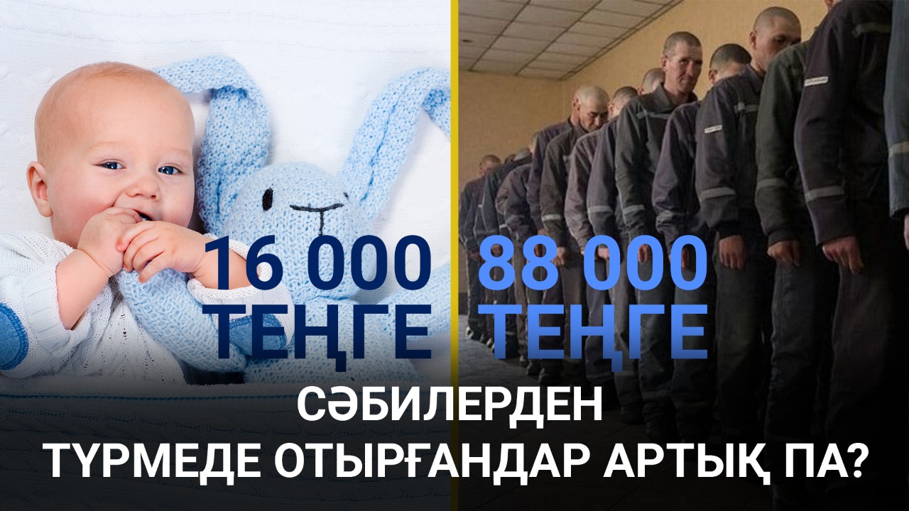 Нәрестеге 16 мың, қылмыскерге 88 мың теңге  