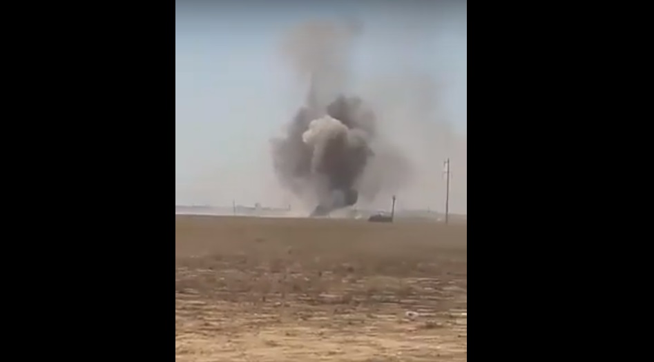 Арыста снарядтарды тасушы әскери көлік жарылды (видео)
