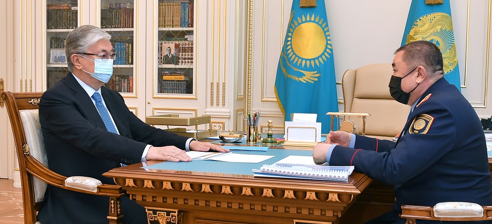 Касым-Жомарт Токаев принял министра внутренних дел Ерлана Тургумбаева