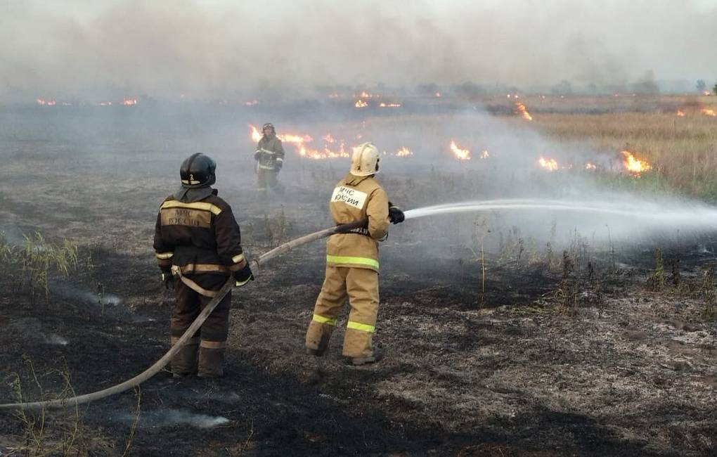 Природный пожар на границе Казахстана и Оренбуржья потушен