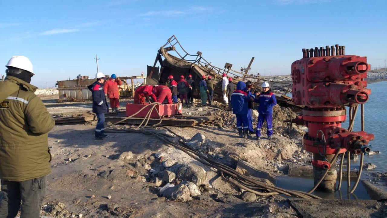 Выброс воды и газа произошел снова на месторождении Каламкас  