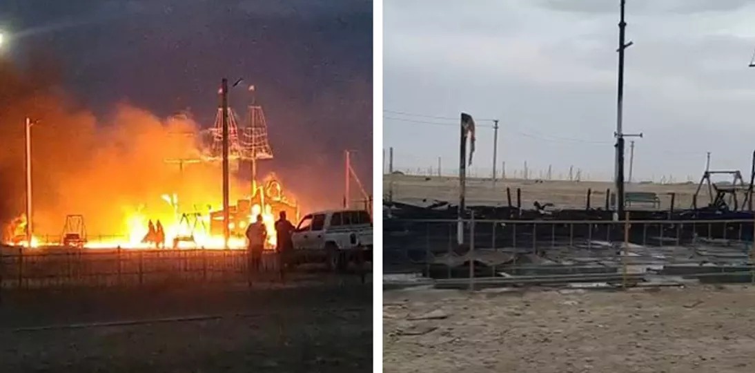 Атырау облысында балалар алаңы өртеніп кетті