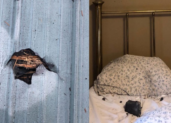 Метеорит пробил крышу дома и упал на подушку спящей женщины