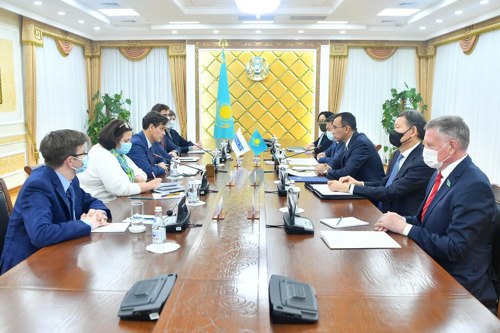 Председатель сената Маулен Ашимбаев встретился с директором Бюро по демократическим институтам и правам человека ОБСЕ Маттео Мекаччи. 